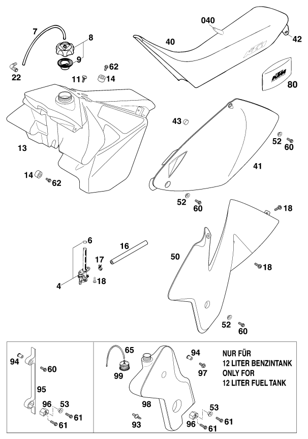 Plano de despiece: DEPOSITO, ASIENTO, hoja 1