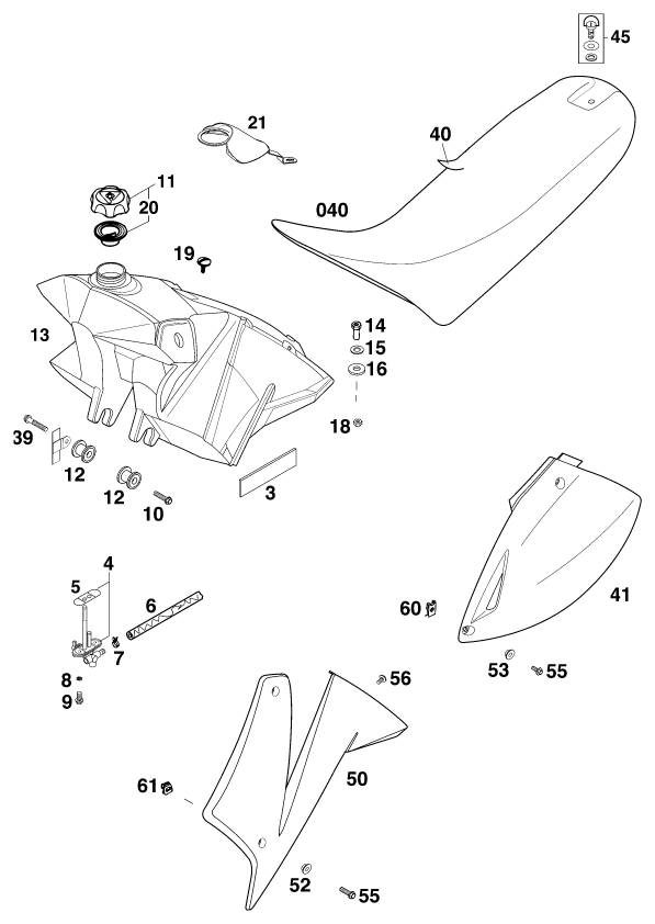 Plano de despiece: DEPOSITO, ASIENTO, hoja 1