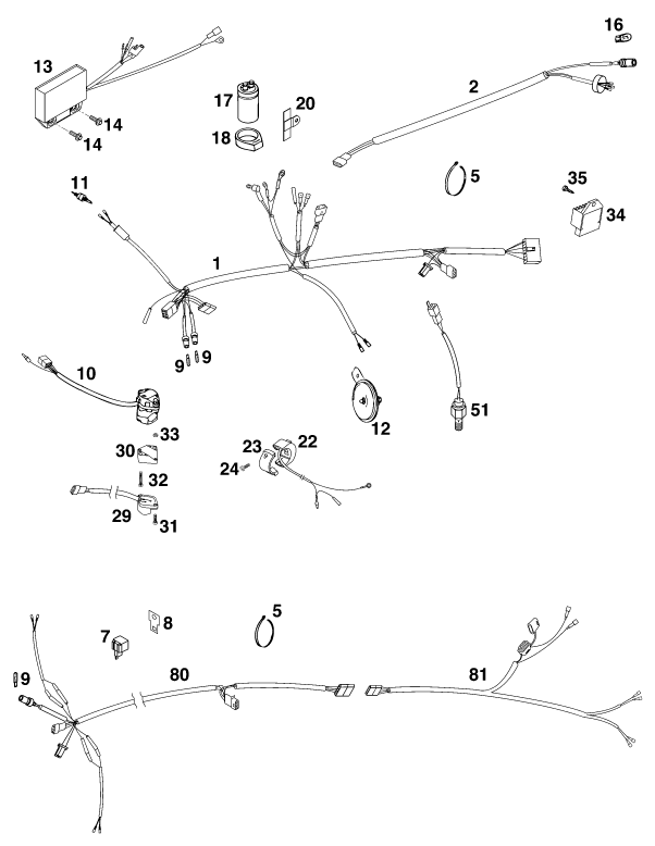 Plano de despiece: GRUPO DE CABLES, hoja 1