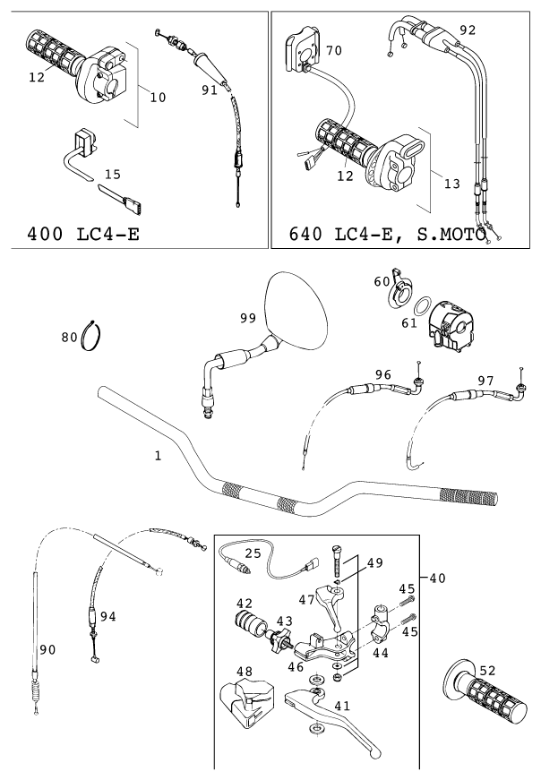 Plano de despiece: MANILLAR, INSTRUMENTOS, hoja 1