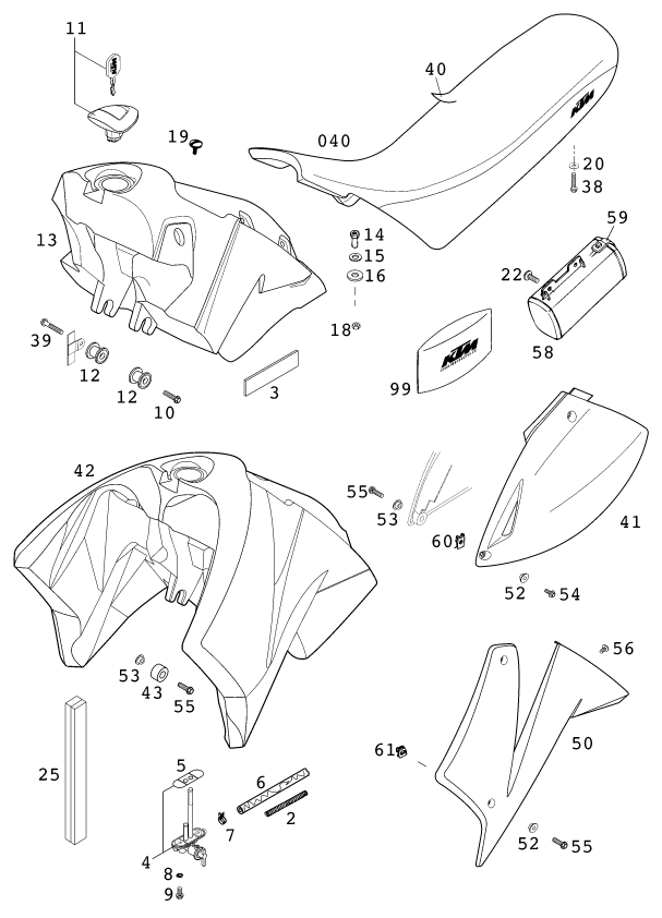Plano de despiece: DEPOSITO, ASIENTO, hoja 1