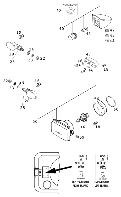 Plano de despiece: SISTEMA DE ILUMINACION, hoja 1