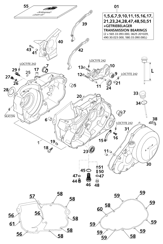 Plano de despiece: CARCASA DEL MOTOR, hoja 1