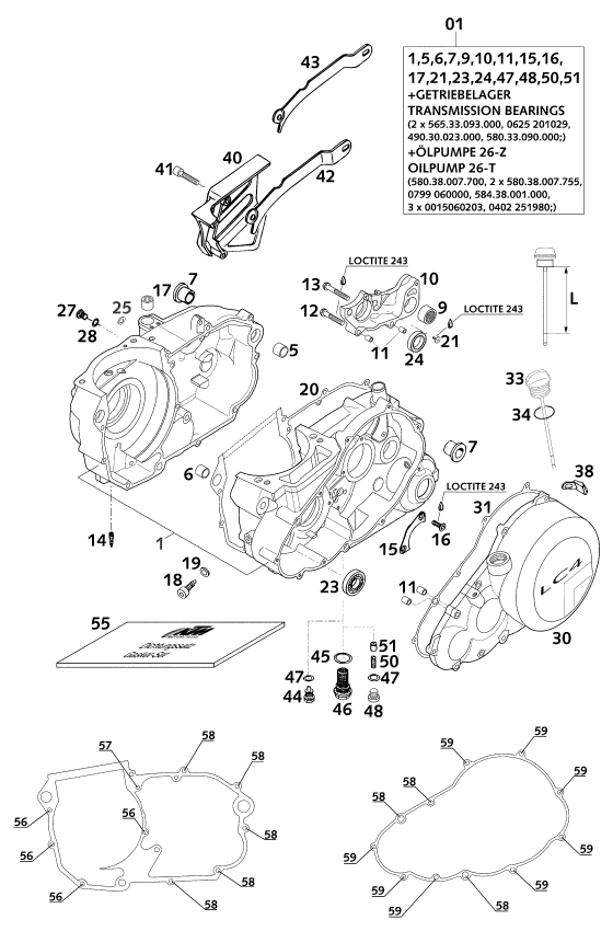 Plano de despiece: CARCASA DEL MOTOR, hoja 1