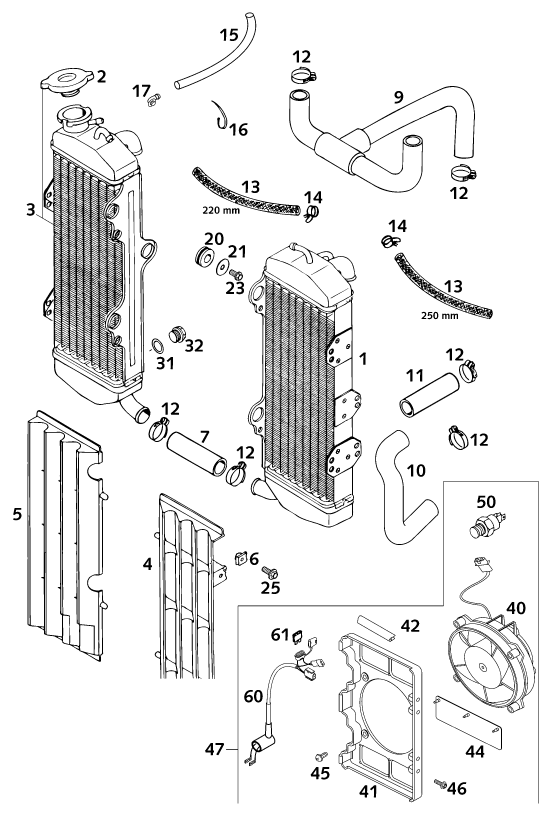 Plano de despiece: SISTEMA DE REFRIGERACION, hoja 1
