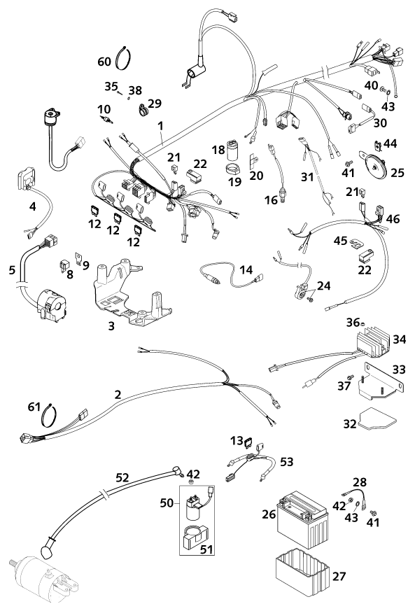 Plano de despiece: GRUPO DE CABLES, hoja 1