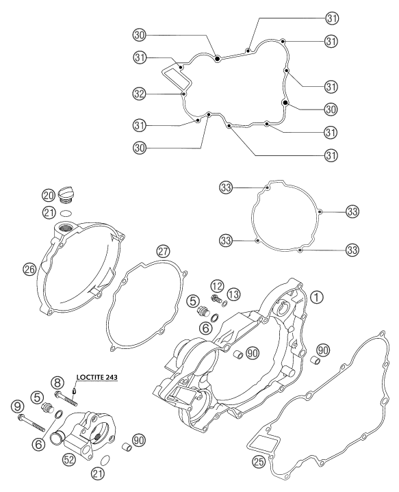 Plano de despiece: TAPA DE EMBRAGUE, hoja 1