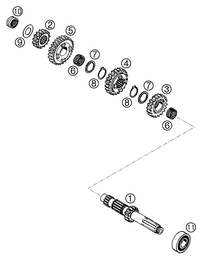 Plano de despiece: TRANSMISION I - EJE DE TRANSMISION, hoja 1