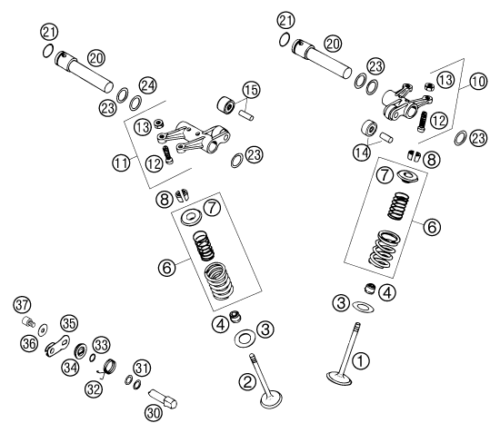 Plano de despiece: TREN DE VALVULAS, hoja 1