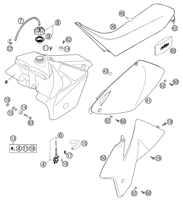 Plano de despiece: DEPOSITO, ASIENTO, hoja 1
