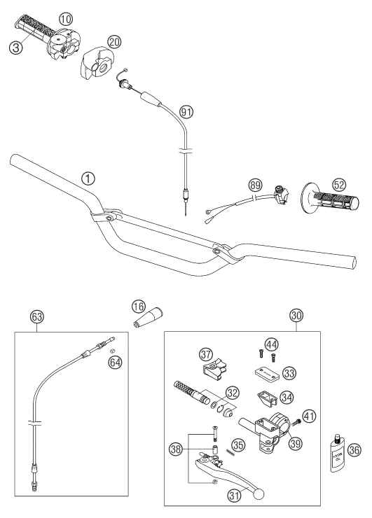Plano de despiece: MANILLAR, INSTRUMENTOS, hoja 1