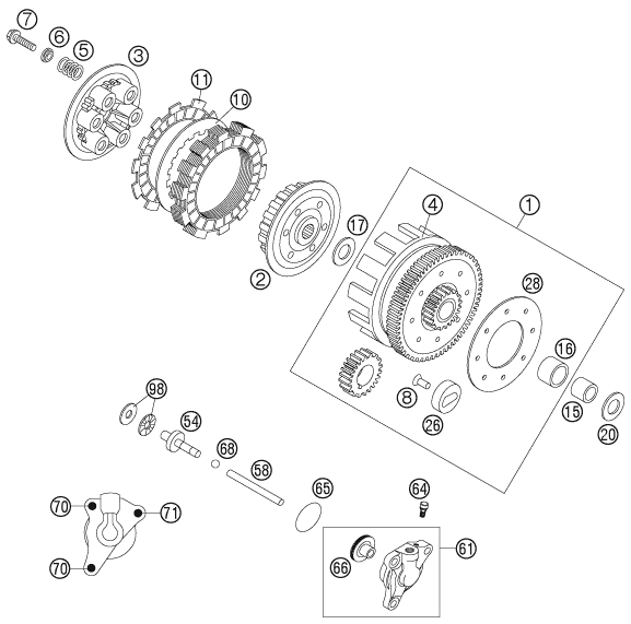 Plano de despiece: EMBRAGUE, hoja 1