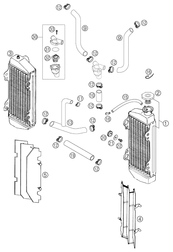 Plano de despiece: SISTEMA DE REFRIGERACION, hoja 1