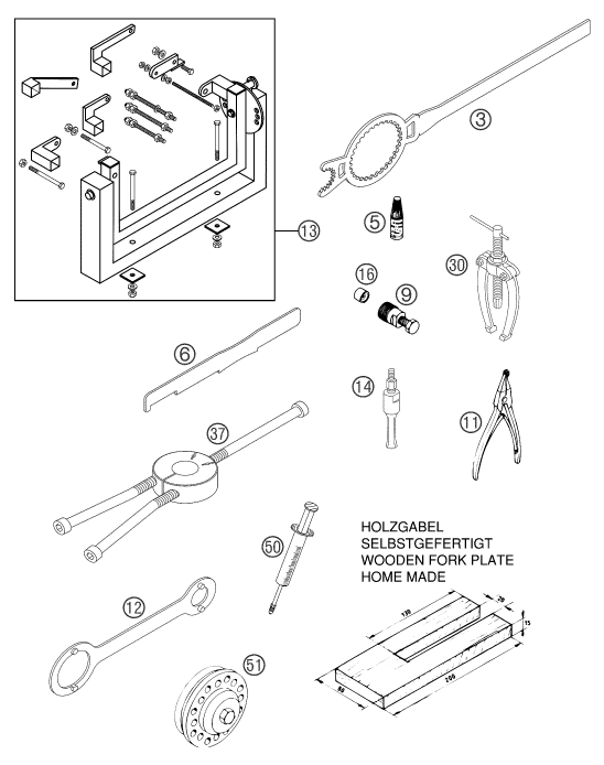 Plano de despiece: HERRAMIENTAS ESPECIALES (Motor), hoja 1