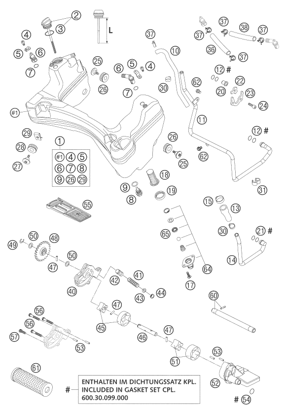 Plano de despiece: SISTEMA DE LUBRICACION, hoja 1