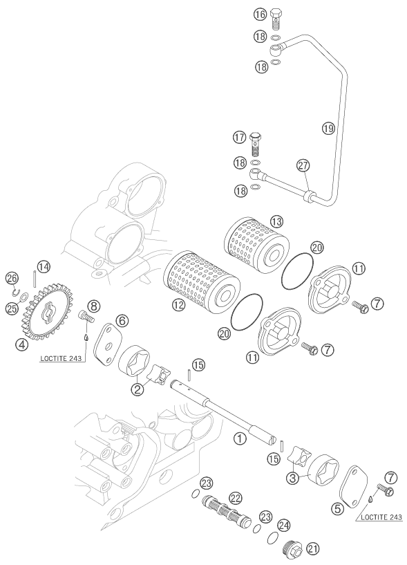 Plano de despiece: SISTEMA DE LUBRICACION, hoja 1