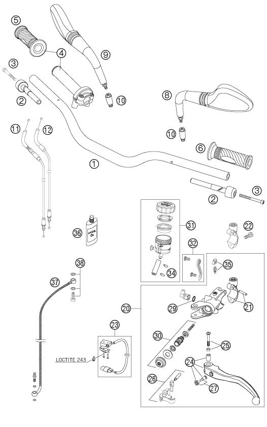 Plano de despiece: MANILLAR, INSTRUMENTOS, hoja 1