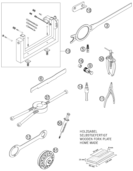 Plano de despiece: HERRAMIENTAS ESPECIALES (Motor), hoja 1