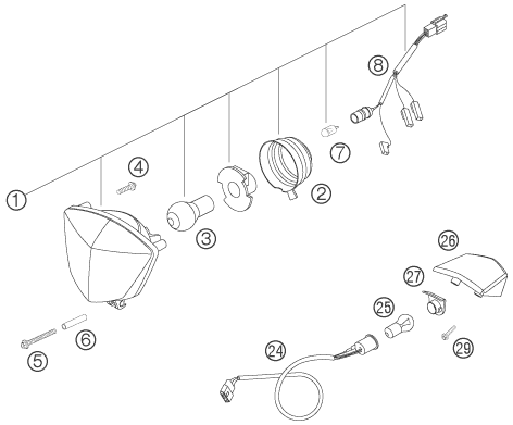 Plano de despiece: SISTEMA DE ILUMINACION, hoja 1