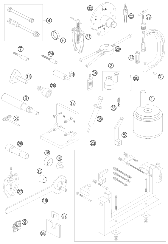 Plano de despiece: HERRAMIENTAS ESPECIALES (Motor), hoja 1