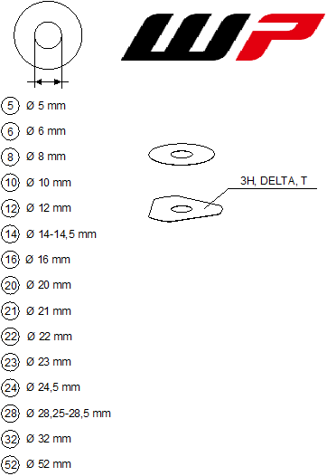 Plano de despiece: DISCOS WP PARA AJUSTES, hoja 1