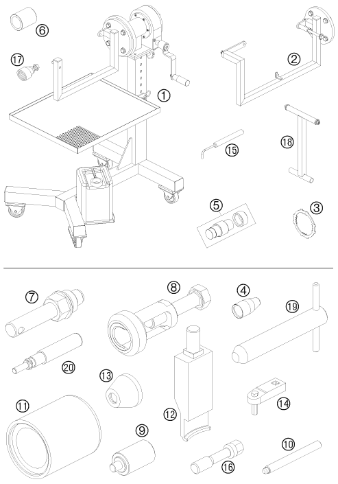 Plano de despiece: HERRAMIENTAS ESPECIALES (Motor), hoja 1