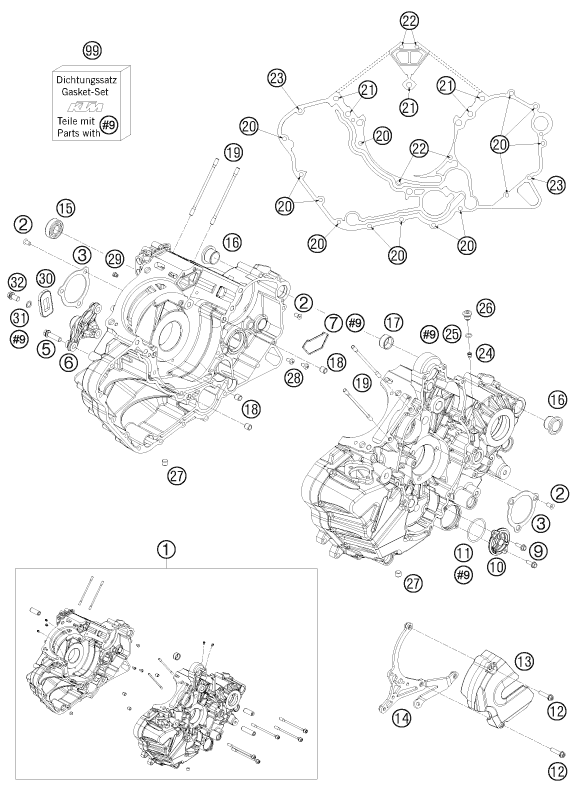 Plano de despiece: CARCASA DEL MOTOR, hoja 1