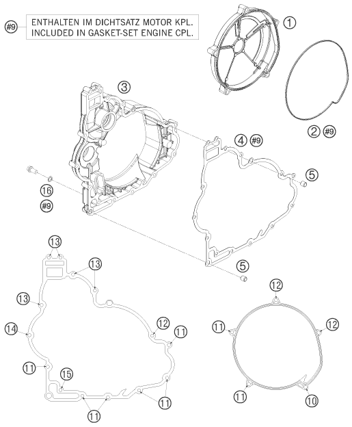 Plano de despiece: TAPA DE EMBRAGUE, hoja 1