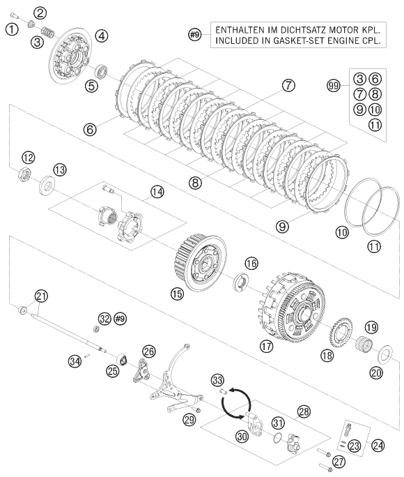 Plano de despiece: EMBRAGUE, hoja 1