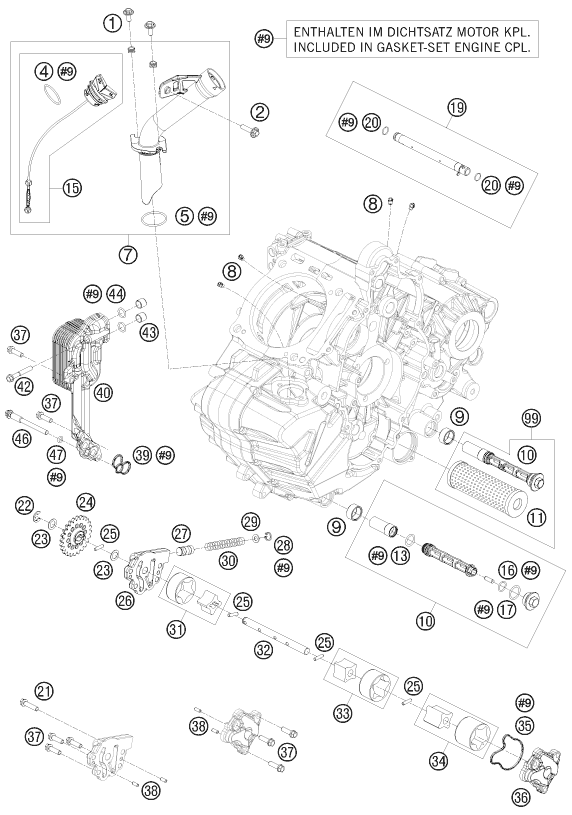 Plano de despiece: SISTEMA DE LUBRICACION, hoja 1