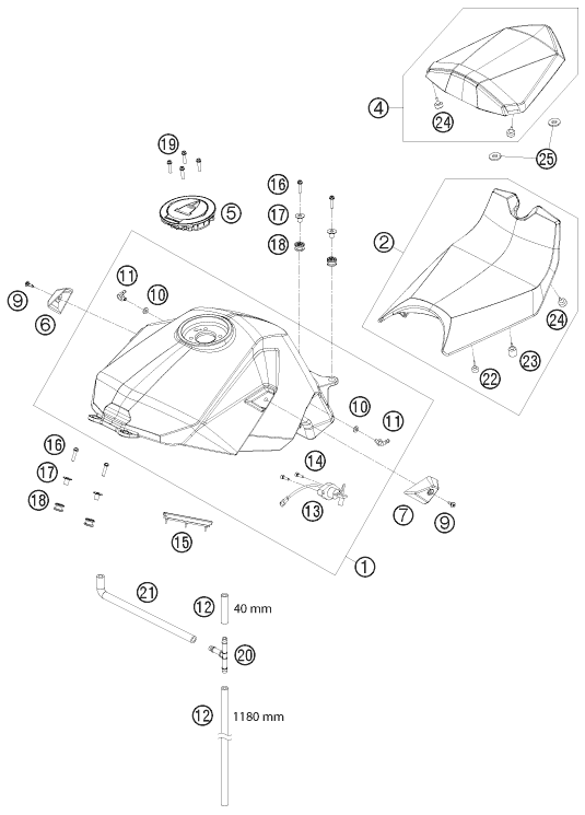 Plano de despiece: DEPOSITO, ASIENTO, hoja 1