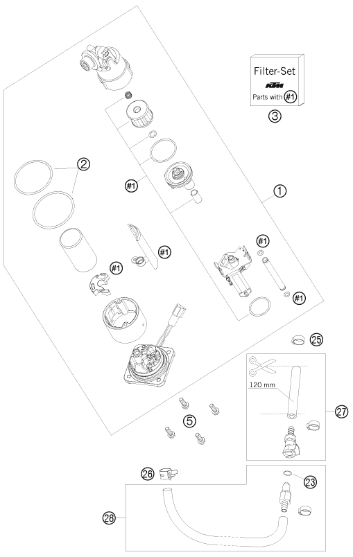 Plano de despiece: BOMBA DE COMBUSTIBLE, hoja 1
