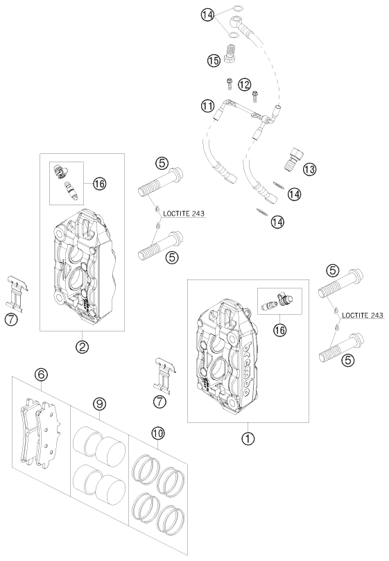 Plano de despiece: PINZA DE FRENO DELANTERA, hoja 1