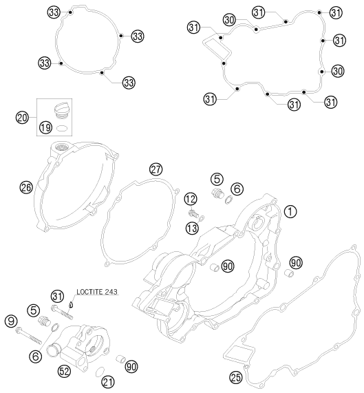 Plano de despiece: TAPA DE EMBRAGUE, hoja 1