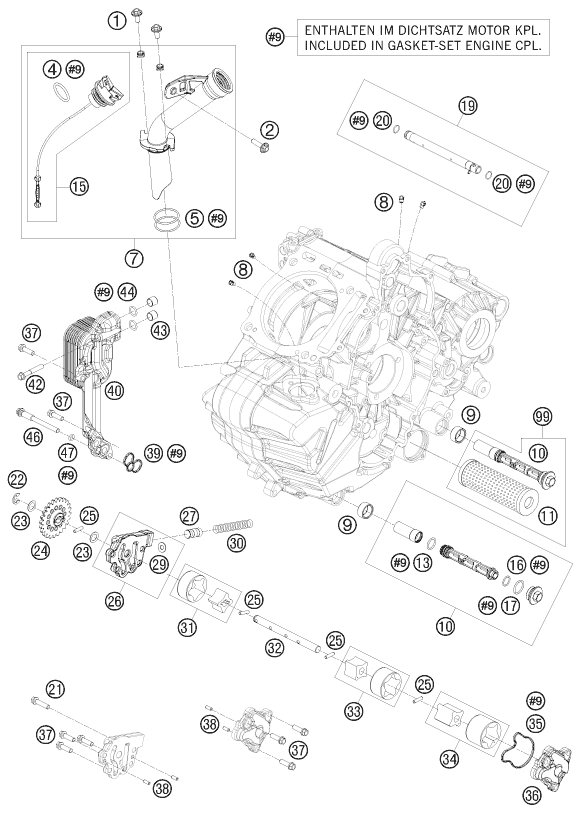 Plano de despiece: SISTEMA DE LUBRICACION, hoja 1