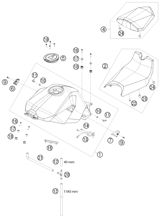 Plano de despiece: DEPOSITO, ASIENTO, hoja 1