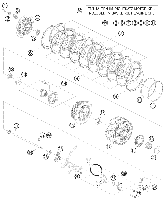 Plano de despiece: EMBRAGUE, hoja 1