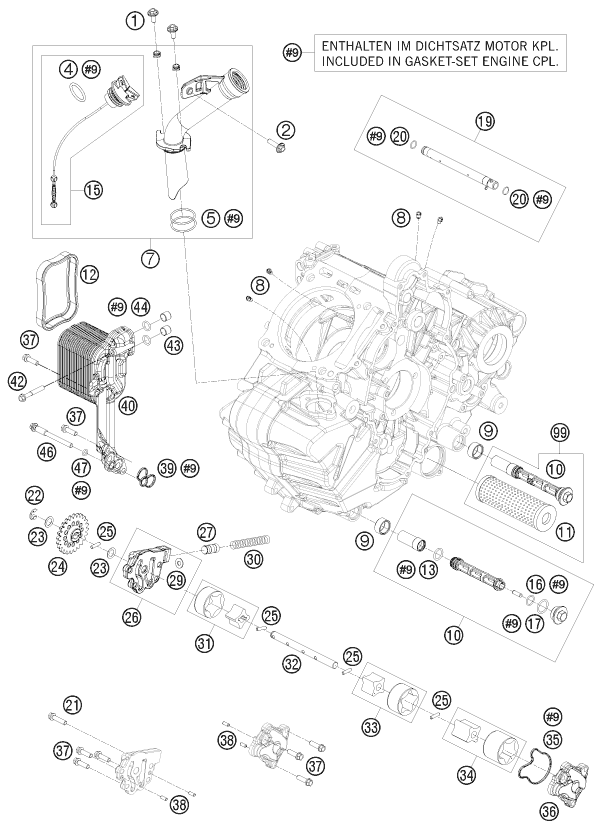 Plano de despiece: SISTEMA DE LUBRICACION, hoja 1