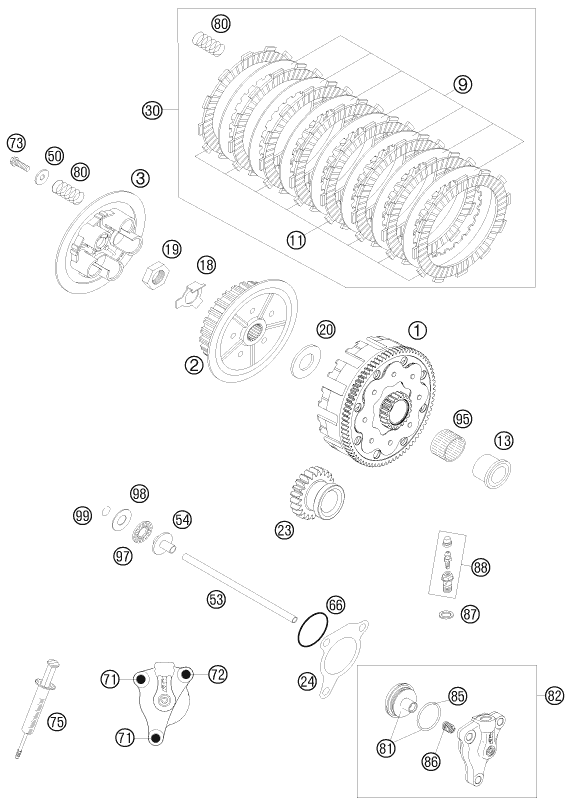 Plano de despiece: EMBRAGUE, hoja 1