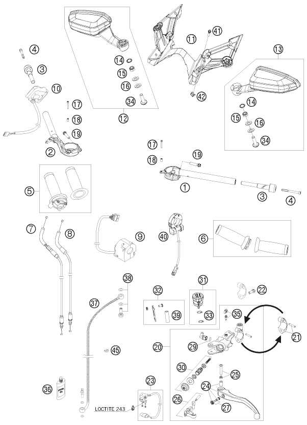 Plano de despiece: MANILLAR, INSTRUMENTOS, hoja 1