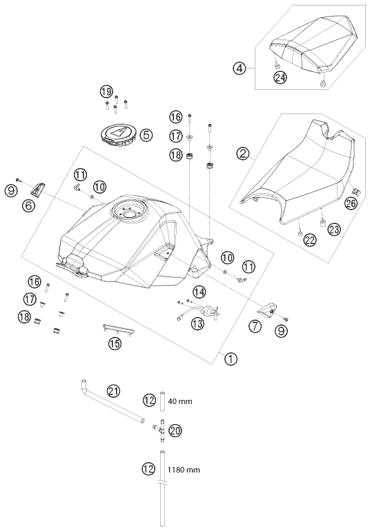 Plano de despiece: DEPOSITO, ASIENTO, hoja 1