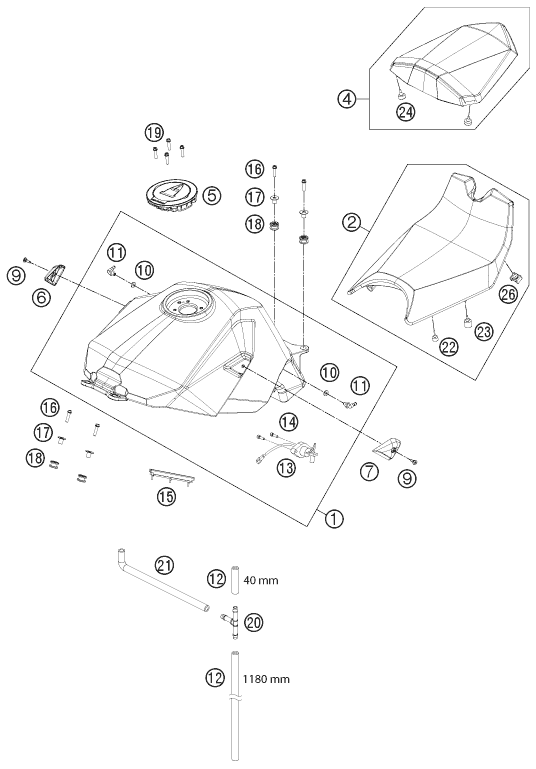 Plano de despiece: DEPOSITO, ASIENTO, hoja 1