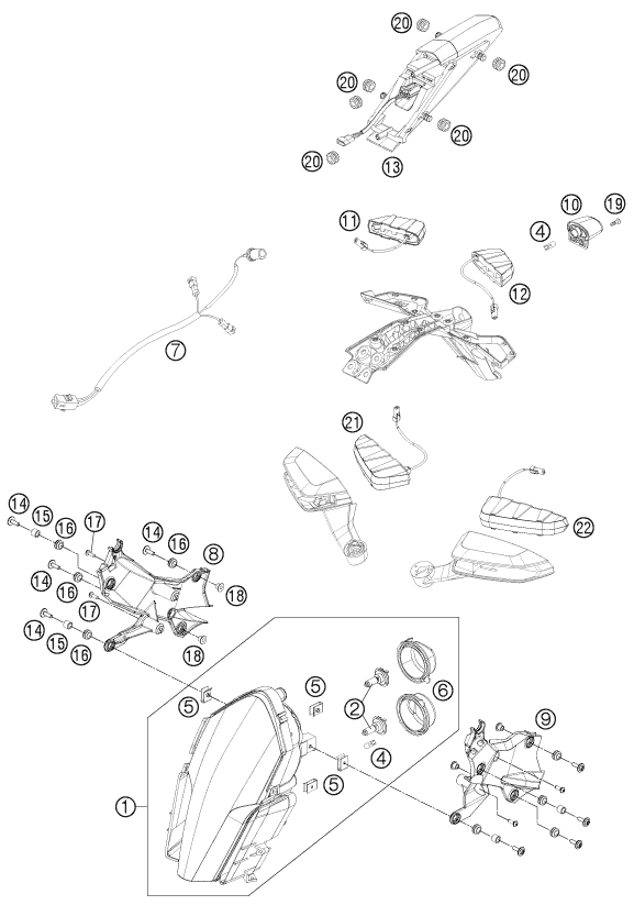 Plano de despiece: SISTEMA DE ILUMINACION, hoja 1