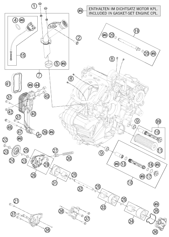 Plano de despiece: SISTEMA DE LUBRICACION, hoja 1
