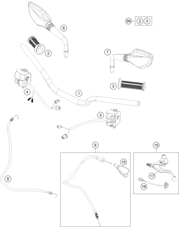 Plano de despiece: MANILLAR, INSTRUMENTOS, hoja 1
