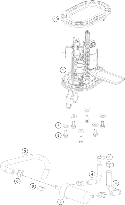 Plano de despiece: BOMBA DE COMBUSTIBLE, hoja 1