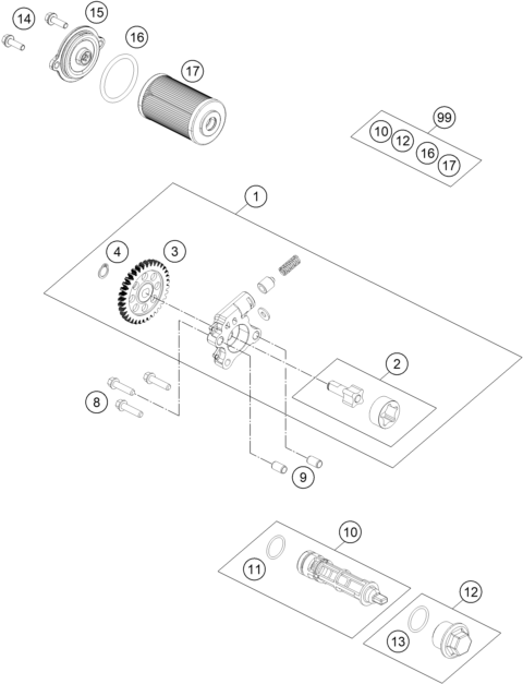 Plano de despiece: SISTEMA DE LUBRICACION, hoja 1