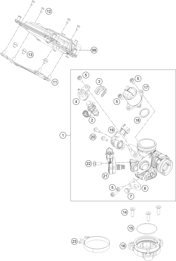 Plano de despiece: VALVULA DE MARIPOSA, hoja 1