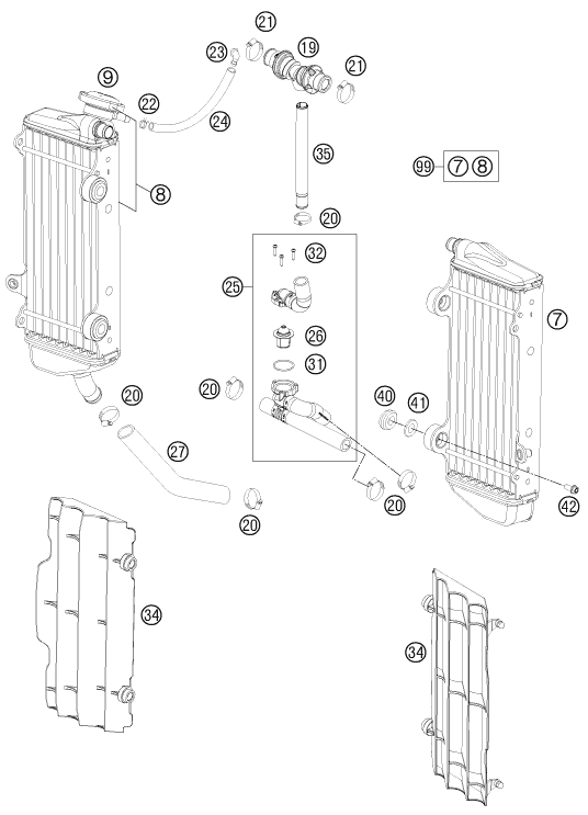 Plano de despiece: SISTEMA DE REFRIGERACION, hoja 1