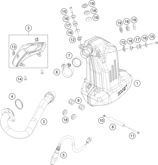 Plano de despiece: SISTEMA DE ESCAPE, hoja 1